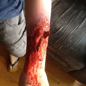 Zombie ripped flesh effect